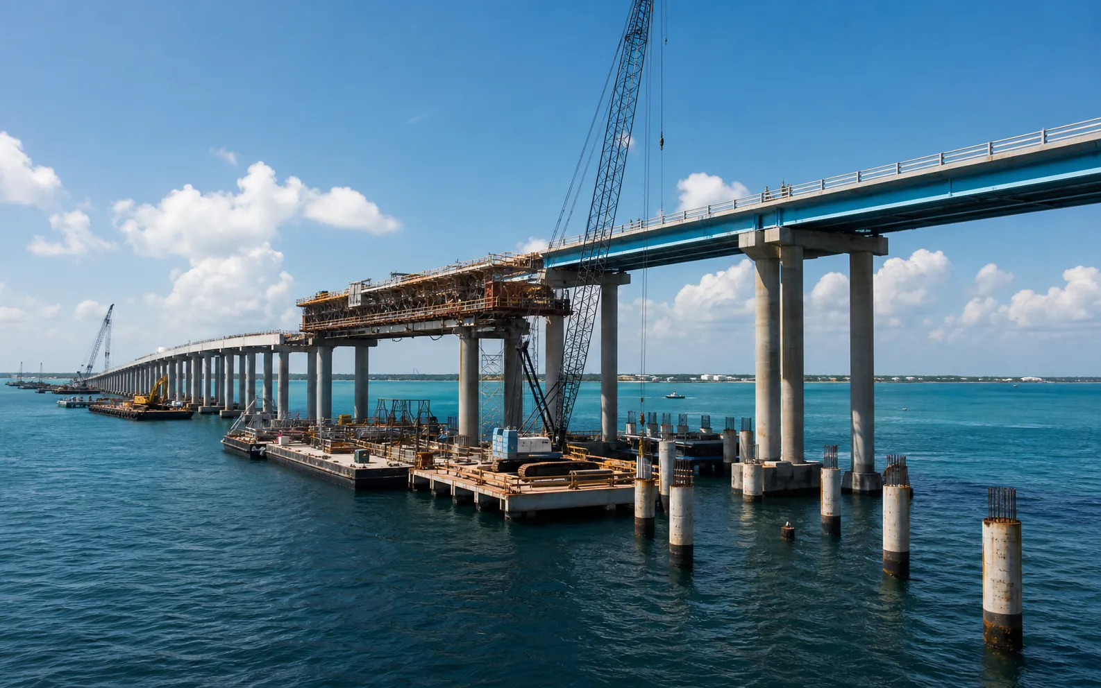 Marine bridge and dredging infrastructure