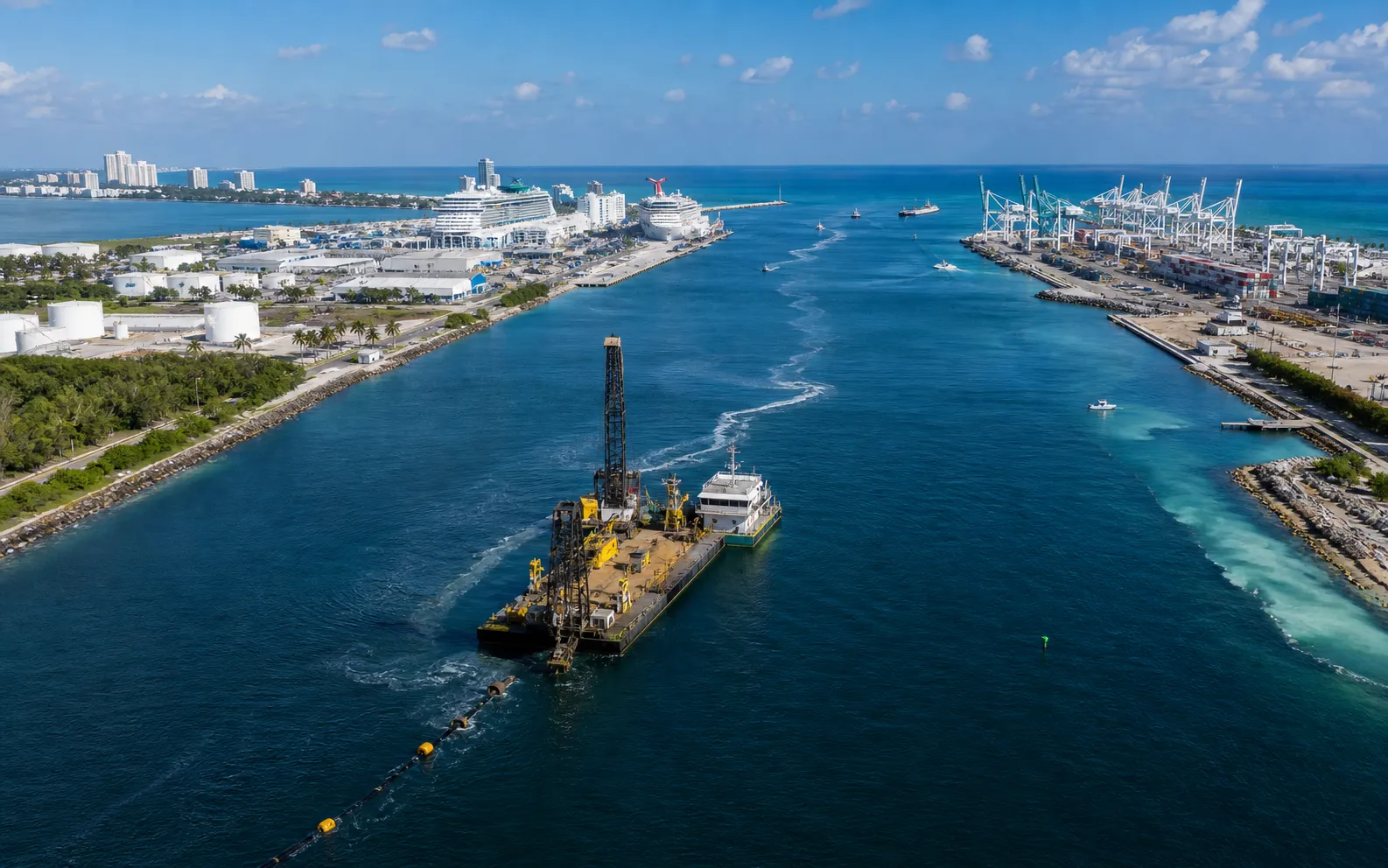 Port Everglades aerial channel view