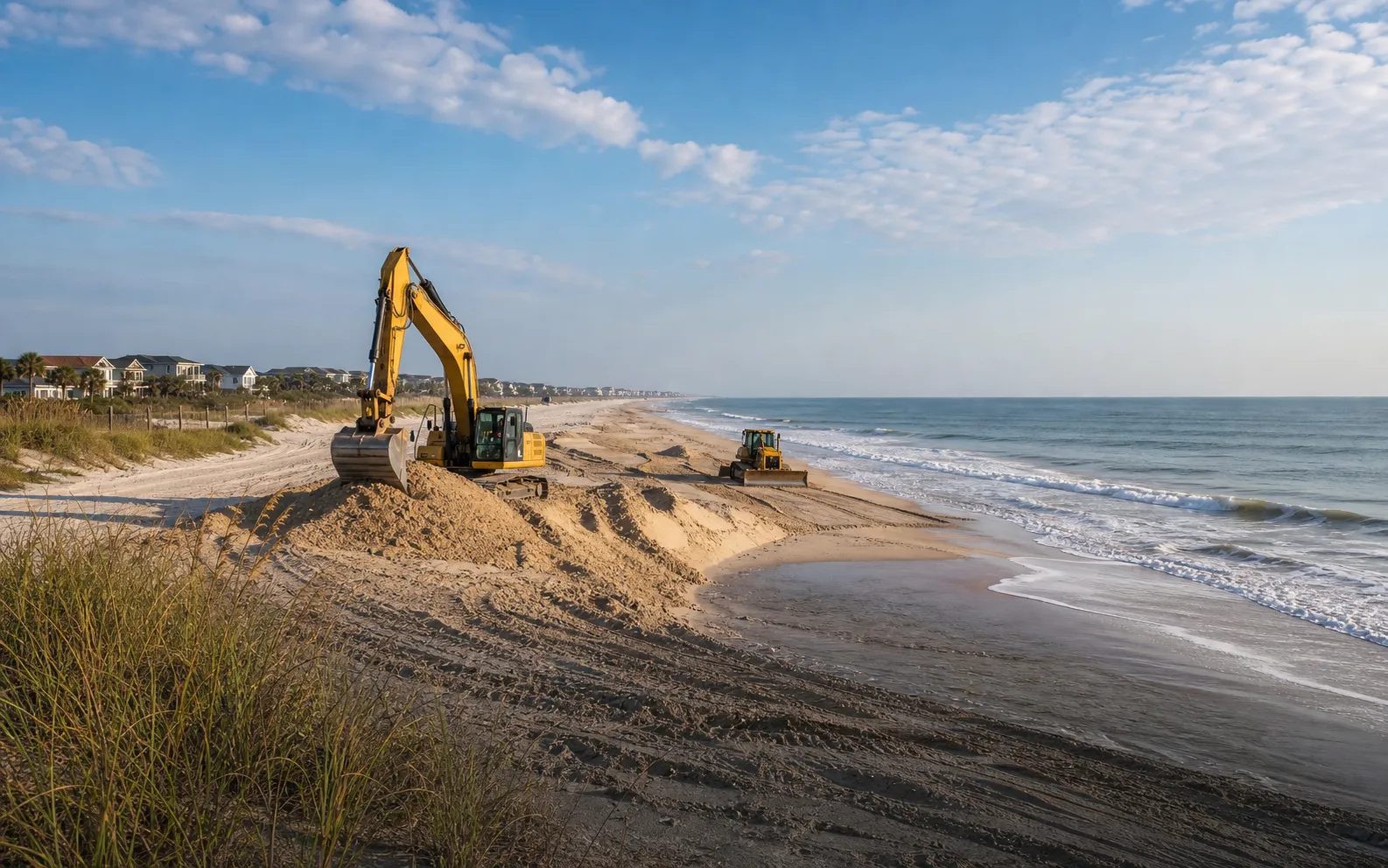 Shoreline protection dredging work